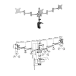 LDT02-C036 ELEGANT ALUMINUM LCD VESA DESK MOUNTS