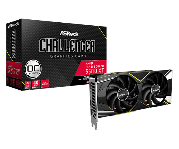 ASROCK AMD RX 5500 XT Challenger D 4G OC  Graphic Card - Image 2