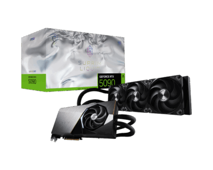 GPU Architecture & Performance GPU Model: NVIDIA® GeForce RTX™ 5090 (GB202) Architecture: Blackwell 2.0 Process Technology: 5nm (TSMC 4N FinFET) CUDA Cores: 21,760 Base Clock (Gaming Mode): 2,580 MHz Boost Clock (Gaming Mode): 2,565 MHz Base Clock (Silent Mode): 2,527 MHz Boost Clock (Silent Mode): 2,512 MHz Memory Size: 32 GB GDDR7 Memory Bus: 512-bit Memory Speed: 28 Gbps Memory Bandwidth: 1.79 TB/s ? Memory & Bandwidth Memory Type: GDDR7 Memory Capacity: 32 GB Memory Bus Width: 512-bit Effective Memory Clock: 28 Gbps Memory Bandwidth: 1.79 TB/s ? Power & Cooling Total Graphics Power (TGP): Gaming Mode: 600 W Silent Mode: 575 W Recommended PSU: 1,000 W Power Connector: 16-pin x 1 Cooling System: Hybrid air-liquid cooling with a 240mm radiator and dual fans ? Display Outputs DisplayPort: 3 x DisplayPort 2.1b HDMI™: 1 x HDMI™ 2.1b (supports up to 4K 480Hz or 8K 120Hz with DSC, Gaming VRR, HDR) ? Dimensions Graphics Card: 280 x 148 x 51 mm Radiator: 394 x 121 x 55 mm Tube Length: 280 mm Weight: Graphics Card: 2,969 g Full Package: 4,273 g ?️ Compatibility & Features PCI Express® Interface: Gen 5 x16 Maximum Resolution: 7680 x 4320 (8K) DirectX Support: 12 Ultimate OpenGL Support: 4.6 OpenCL Support: 3.0 Vulkan Support: 1.4 CUDA Version: 12.0 Shader Model: 6.8 Ray Tracing Cores: 4th Gen Tensor Cores: 5th Gen NVENC/NVDEC: 9th Gen / 6th Gen PureVideo HD: VP11 VDPAU: Feature Set K